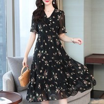 비침걱정 없는 여자 꽃나염 샤랄라 원피스 꽃무늬원피스