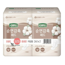 디펜드 순면감촉 패드 중용량, 중형, 24매입, 4팩
