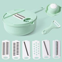 Vegetable Cutter Grater for Vegetables Slicers Shredders Kitchen MultiFunction Slicer Peeler Fru, 하나, green Set