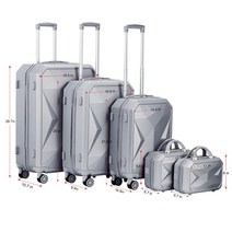 14인치캐리어 승무원 기내용 캐리어 세트 수하물 세트 5 조각 화장품 가방 여행 정장 휴대용 탑승 360 도 S