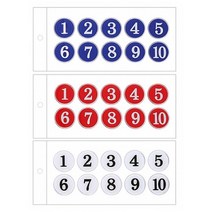 원형번호판 에폭시번호판 테이블번호판 숫자스티커, 빨강 , 31~40, 1개