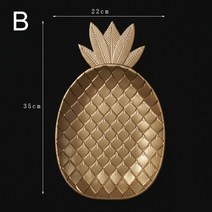 반달트레이 자개쟁반 투명 가죽 플로팅 트레이 북유럽 장식 골드 파인애플 잎 모양 서빙 보석 팔레트 과일 스낵 접시 테이블 장식 보관 주최자, b