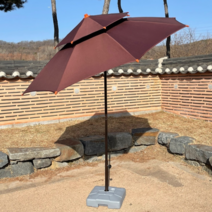 국산 이단파라솔 야외파라솔 이케아파라솔 감성파라솔 접이식파라솔 각도조절 꺾임파라솔 카페 테라스파라솔, 꺾임, 보라
