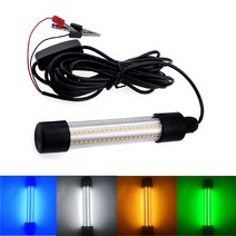 수중집어등 12-24V 5M LED 잠수정 낚시 라이트 1200LM 깊은 드롭 수중 물고기 루어 미끼 파인더 램프 오징어 유인 화이트/그린/블루, [03] 웜 화이트