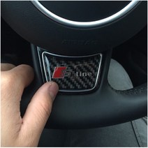 아우디 핸들 엠블럼 스티커 포인트 뱃지 S SLINE RS, 07.S5, A TYPE(CARBON BADGE)