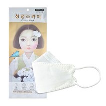청정스카이 천연 우수한 통기성 목화솜필터 3D 마스크 대형 30매, 청정스카이 목화솜필터 3D 마스크 30매입