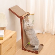 미란다 고양이 스크래쳐 3단 자유변형 대형, 갈색