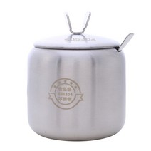 Stainless Steel Seasoning Flavor Can Sugar Box Kitchen Tool Salt Pepper Pot BBQ Condiment Cruet Stor, [01] L