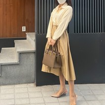 반이무드 햅번 스트라이프 셔츠 원피스