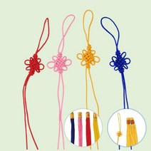 한복 노리개 전통 매듭 수술 만들기 세트 한복 장신구 6개, 노리개세트-대 빨강