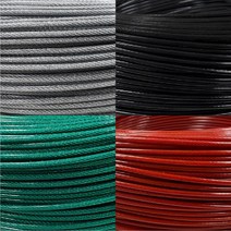 국산 코팅와이어로프 3mm 4mm 5mm 1M 낱개판매 투명 PVC코팅철사, 국산 PVC 코팅와이어 3mmx1M 투명