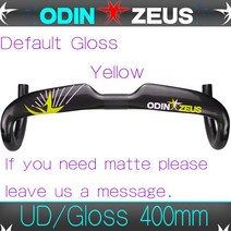 31.8*400/420/440mm 탄소 핸들 바 초경량 초강력 로드 바이크 매트/글로스 레이싱 자전거 악세사리 카본 파이버, Gloss Yellow 400mm