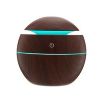 공기청정기 가정용 우드 그레인 가습기 아로마 디퓨저 USB 초음파 쿨 미스트 분무기 에센셜 오일 향수 디퓨, 03 다크 그레이