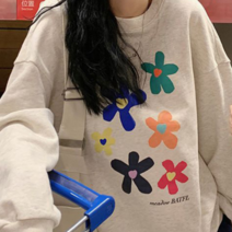 디아더컬러 여성 가을 겨울 긴팔티 홈웨어 맨투맨 후드티 기모 루즈핏 빅사이즈