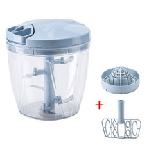 가정용 수동 고기 분쇄기 다기능 손으로 뽑아 Juicer 블렌더 5 블레이드 식품 가공기 주방 도구, 04 L Blue