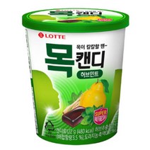 칠성 업소용캔디 업소용사탕 롯데 목캔디 용기 허브 대용량사탕 사무실간식 회사간식 122G 6개, 24세트