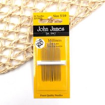 영국 존제임스 자수용바늘 3종/ 자수용 밀리너 다너 바늘(블리언)3종세트, 밀리너바늘