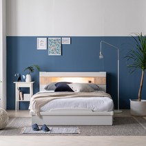 동서가구 세린 LED편백 SS 평상형 침대 (9존독립매트리스), 화이트