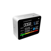 가스 일산화탄소 감지기 공 모니터 CO2 계량기 이산화탄소 TVOC HCHO PM2.5 PM1.0 PM10 온도 습도 감지 8 인 1, WHITE