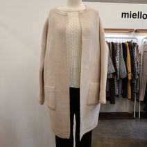 미엘로 라운드넥 노카라 롱가디건MH0BKT703