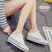 Makone 상표등록 헤이머니 플랫폼캔버스 통굽키높이 굽높은스니커즈 뮬블로퍼8cm