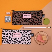 펜슬 파우치형 필통 레오파트 개성 예쁜 봉제 필기류, 03.PINK