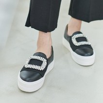 [최저가]여성 국산 데일리 큐빅 슬립온 4cm
