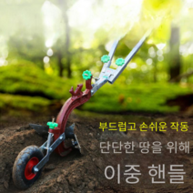 농업용 손쟁기 수동 경작기 토기 흙 갈이 땅 파기, 중쟁기편손톱날강철분웨이트박스첨부