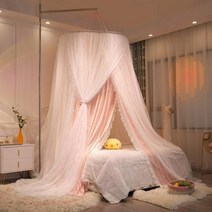 침대커튼 공주 가림막 레이스 가정용 천장 모기장 침대 커튼 정전 텐트 접이식 펀치, B
