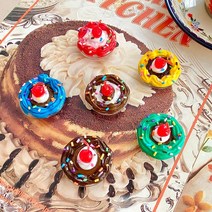 데코덴 체리빈티지케이크 그립톡 핸드메이드 자체제작, 말차초코