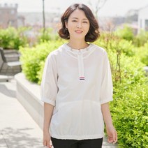 조이마담 T50926 아이스 반오픈 후드 티셔츠