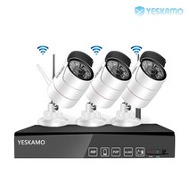 YESKAMO 예스카모 무선 보안 CCTV 카메라 세트 8채널 300만화소 실내외겸용 스마트 방범카메라, KR-NK02-10803-2TB -세트9