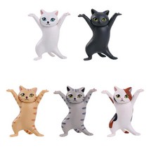 도매팜 일합쉬다~ 깜찍 고양이 피규어 다용도 거치대 인테리어 방꾸미기, 1개, 블랙