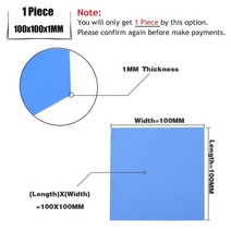 그래픽카드 글카 8 조각 100x100x0.5mm 1mm 1.5mm 2mm 채굴 게임용, 1PCS 1MM 블루