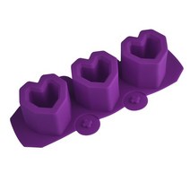 3홀 라운드 콘크리트 화분 석고 금형 DIY 아로마 테라피 양초 장식용, 07 Heart-purple
