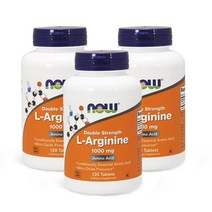 Now foods 나우푸드 산화질소 아미노산 하루한번 아르기닌정 엘아르기닌 영양제, 1000mg 120정, 3개