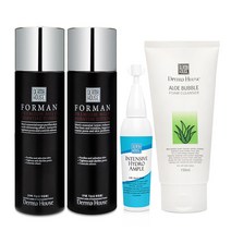 더마하우스 남성2종(스킨+로션)+미백기능성 수분앰플+폼클렌저/미백스킨 탄력로션, 남성2종(스킨+로션)+수분앰플+폼클렌저