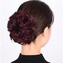 SKW 중년 여성 올림머리 집게핀형 부분가발, 레드와인