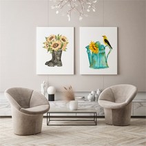셀러허브 감성 수채화 해바라기 그림 액자 No21 31 캔버스 6호, 23번／6호32x41cm(캔버스액자옆면검정)