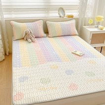 라텍스 고무 침대 패드 (패드 포함), rainbow