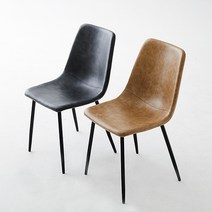 한샘 허드 가죽 체어(3종/택1), C형:블랙(C)