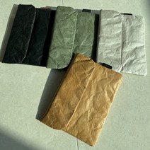 타이벡파우치 빈티지 다꾸 페이퍼 보관 종이 스티커 배경지 타이백 방수 가방, 카키 그린