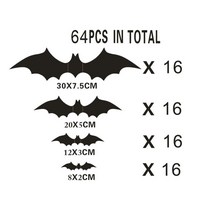 접착식 테코 타일 셀프 시공 바닥 현관 온돌용 우드 장판 베란다 사무실 12 할로윈 3d 호박 pvc 박쥐 할로윈 diy 바 룸 무서운 decos 소품 벽 스티커, 64개