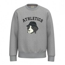 헤지스 피즈 그레이 웜 라이트 코튼 빅 로고 맨투맨