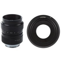1 PCS Black 25mm F1.4 CCTV 렌즈 및 1 개 C- 마운트 Cine 영화 렌즈 캐논 EOS M M2 M3 카메라 렌즈 어댑터 링 CCTV 렌즈 용, 검정, 하나