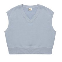 에꼴리에 NC10 루즈핏 블루 브이넥 조끼 22O0755