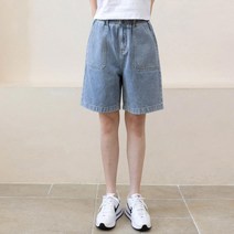 루나진 여성용 마이픽 밴딩 4부 데님팬츠 청반바지 ~2XL 청반바지 6723