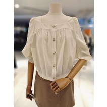 [백화점매장 정품출고] 케네스레이디 (E411) 버블린 스퀘어넥 셔링 블라우스 (EWBLNF0200)