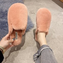 묘먀미 따뜻한 인조털 여성 겨울 털슬리퍼 실내화