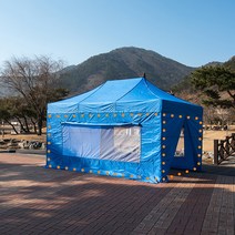 프리미엄 캐노피 천막 2X2 3X2 3X3 벽면 바람막이 창문 가림막 벽면가방 포함, P일체투명4벽면 3X3:레드